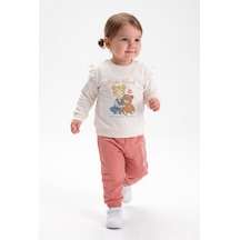Minipomes Kız Bebek Make Friend Eşofman Takım Pembe