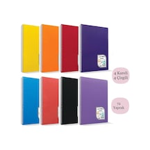 Çınar Colormaxi A4 72 Yaprak Plastik Kapak Spiralli Defter 4 Çizgili+4 Kareli