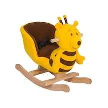 Vavbaby Sallanan At Ahşap Peluş Yumuşak - Arı Sarı