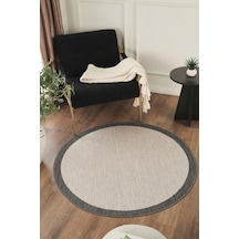 Sisalux 3088 Gri Antrasit Yuvarlak Sisal Dokuma Jüt Kilim Hav Toz Vermez Mutfak Oturma Odası Halısı Gri - Antrasit