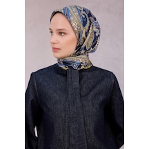 BELLİ İpek Twill Eşarp 4202d01 Lacivert - 83