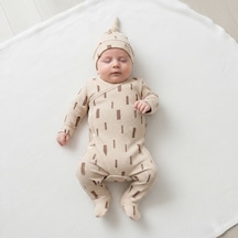Ürünya Unisex Bebek Şapkalı 3'lü Takım Krem