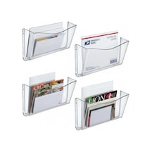 250025 Şeffaf Tek Cepli Duvara Monte Duvar Dosyası, 4 Paket