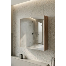 Karen Banyo Lila Banyo Dolabı, Üst Modül, Aynalı Dolap Gümüş