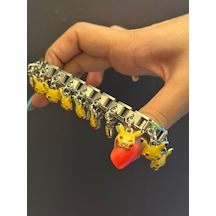 Çelik Paslanmaz Charm Setli Sallantılı Bileklik Çok Renkli