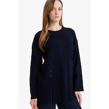 Defacto Loose Fit Bisiklet Yaka Triko Kazak Tunik G7241ax25cwnv207 Lacivert-nv207