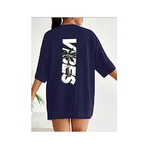 Medinenur Vibes Baskılı Unisex Tshirt Lacivert