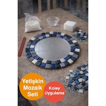 28x28cm Yuvarlak Pleksi Aynalı Yetişkin Mozaik Set Başlangıç Seviye