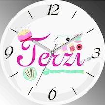 Kişiye Özel Terzi Çap 30cm Sessiz Akar Bombeli Gerçek Cam Duvar Saati Çok Renkli