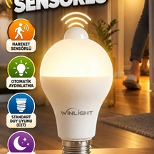 Hareket Sensörlü Led Lamba Gece Otomatik Aydınlatma Ve Standart Duy Uyumu