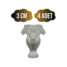 Lüx Metal Ayak Çeyiz Ve Hediye Kutusu Mobilya Ayağı 3cm Gümüş 4 Adet Gümüş