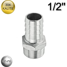 Paslanmaz Krom 1/2'' Hortum Rekoru(Hortum Ucu) 304 Kalite