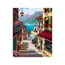 Denize Çıkan Sokak Çerçeveli 40x50 Sayılarla Boyama Hobi Seti Diğer