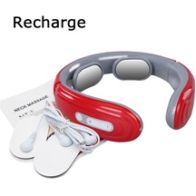 Kırmızı 2-elektrikli Boyun Masajı Akıllı Sırt Masajı Servikal Vücut Masajı Isıtma Rahatlatma Relaxtoin Uzaktan Kumanda Makinesi Elektrikli