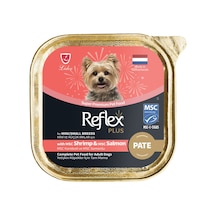 Reflex Plus Alu Tray Karides ve Somonlu Pate Kıyılmış Küçük Irk Yetişkin Köpek Maması 4 x 85 G
