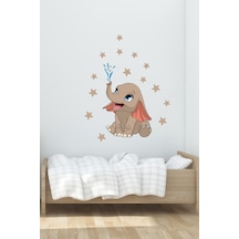 Sevimli Yavru Fil ve Yıldızlar Duvar Sticker