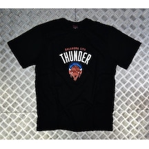 Oklahoma Cıty Thunder Baskılı Unisex %100 Pamuk Siyah T-shirt SIYAH