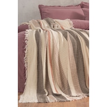 Varol 4 Katlı %100 Pamuk Müslin Pike & Yatak Örtüsü 230x250 Cm Bej/230x250 Bej