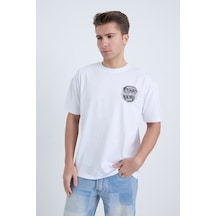 Erkek Oversize Baskılı T-shirt Beyaz Everything To Gain Beyaz