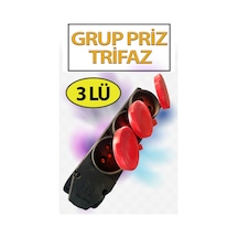 Sanayi Tip Trifaze Grup Priz Zirvesan 3 Faz Kapaklı Kauçuk