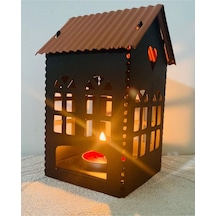 Fener Mumluk Ev Model Lüx, Metal, Siyah, 12 Cm Yükseklik Diğer