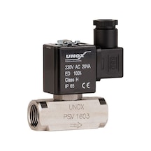 Unox 24 V Dc Paslanmaz Takoz Gövde Solenoid Valf Normalde Kapalı 3/4" (0-16 BAR