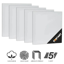 Portart Tuval %100 Pamuk 25x25 Cm 5'li Paket