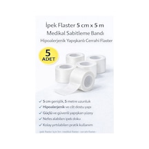 İpek Flaster 5 Cm X 5 M 5 Adet Medikal Sabitleme Bandı Hipoalerjenik Yapışkanlı Cerrahi Flaster