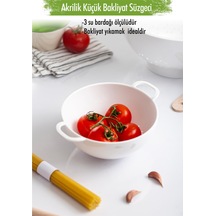 Akrilik Beyaz Mini Pirinç Süzgeçi & Bakliyat Süzgeçi 3 Su Bardağı Ölçülü Beyaz - Çok Renkli