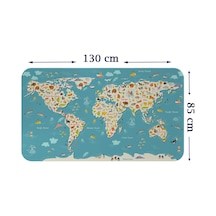 Eğitici Dünya Haritası Dünya Atlası Çocuk Ve Bebek Odası Duvar Sticker-85x130-3776 Çok Renkli