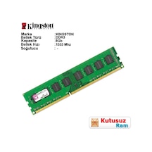 KINGSTON 8GB DDR3 1333Mhz CL9 Pc Ram KVR1333D3N9/8