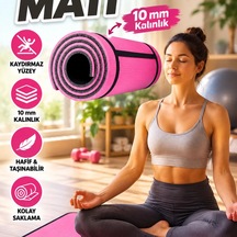 10 Mm Pilates Ve Fitness Matı Kaydırmaz Yüzeyli Hafif Ve Taşınabilir Egzersiz Minderi Çok Renkli