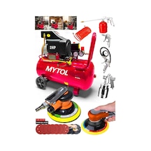 Süper Takım 50lt 2hp Bakır Sargı Hava Kompresörü - Turbo Dolum, Eksantrik Zımpara Dahil
