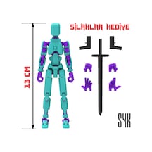 Robot 13 Dummy Turkuaz Mor Tüm Eklemleri Hareketli Aksiyon Figürü Oyuncak