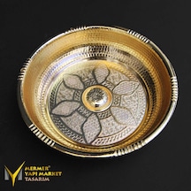 Altın Kaplama Osmanlı Hamam Tası - Pirinç Altın