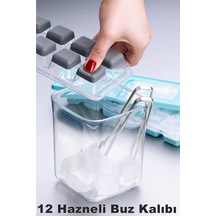 Pratik 12 Bölmeli Bas Parmak Silikon Buz Kalıbı Kapaklı Silikon Yapışmaz Bas Parmak Buzluk Silikon Diğer