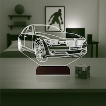 Luvivia Araba Bmw Tasarım Kişiye Özel 3d Lamba - Masa Gece Lambası Şeffaf