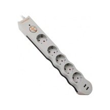 Tunçmatik Beşli Enerji Koruma Prizi + 2 USB-Beyaz