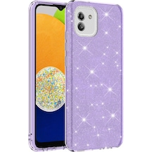 Samsung Galaxy Uyumlu A03 Kılıf Zore Parıltılı Simli Shining Silikon