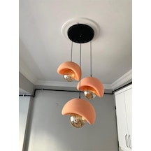 Beton Görünümlü Modern Şık İskandinav Tarz 3 Başlıklı Avize 25cm Ampul Dahil Değildir Nestvibe Pembe