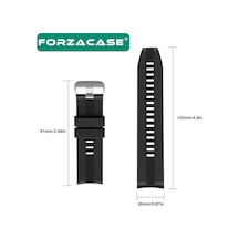 Forzacase Honor Watch Es İle Uyumlu Tokalı Çizgi Desen Silikon Kordon Kayış - Fc1069