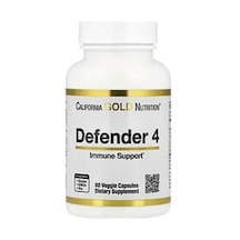 Takviye California Gold Nutrition, Defender 4, With Vitamin C, Vitamin D, Zinc & Selenium, 60 Veggie Capsules
