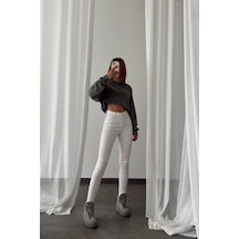 Lacarino 7580 Mira Kadın Jean Pantolon Beyaz