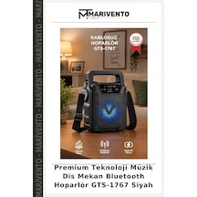 Premium Teknoloji Müzik Dis Mekan Bluetooth Hoparlör Gts-1767 Siyah