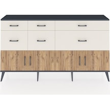 Arges Konsol Tek Raflı 6 Çekmeceli 4 Kapaklı 176x30x99 Antrasit-çam/aytaşı Atlas Çam/aytası - Antrasıt