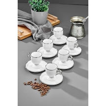 Cooker Zenora 6 Kişilik 90 Ml Porselen Kahve Fincan Takımı Ckr4526 Gümüş