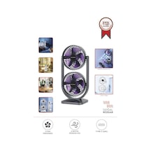 Torima F-22 Siyah Mini Fan Taşınabilir Çift Başlıklı Sessiz Vantilatör Type-c Girişli, 3 Kademeli Hız Ayarı
