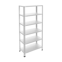 Çelik Raf 6 Katlı 31x75x200 Raf Sistemleri, Depo Rafı, Arşiv Rafı, Kiler Rafı, Çok Amaçlı Raf Galvaniz