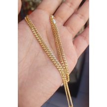 925 Ayar Gümüş 24 Ayar Altın Kaplama Gurmet Zincir Gold