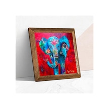 Pinecone Fil Taş Duvar Tablosu - Ahşap Çerçeveli Taş Tablo - 25x25 Cm - Dekoratif Duvar Sanatı - Modern Ev Ve Ofis Duvar Dekoru W1-214